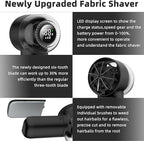 Fabric Shaver Electric Lint Remover Rechargeable Sweater Shaver Dual Protection Removable Bin Easy Remove Fuzz Lint Pills Bobbles (Black)