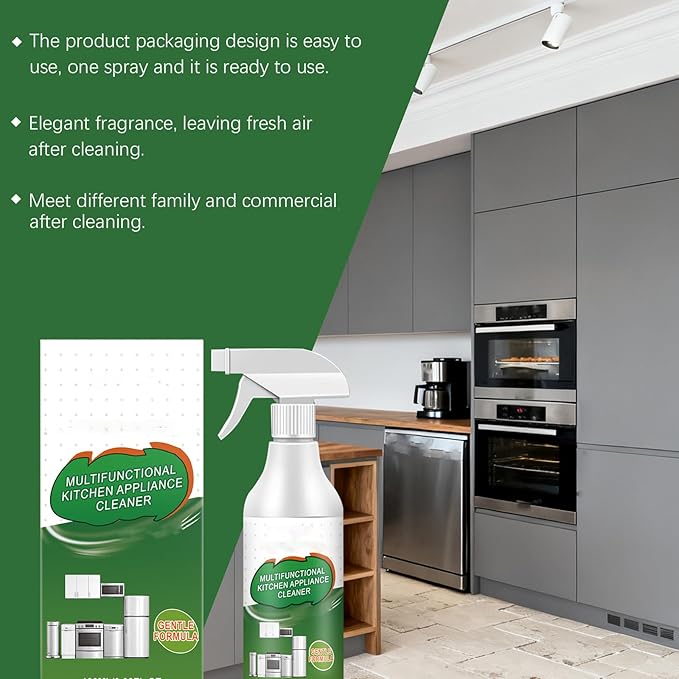 Multi-Purpose Enzyme Foam Cleaner, Kitchen Appliance Cleaner Spray, Heavy Duty Degreaser Stain Remove, Kitchen Heavy Duty Doaming Degreaser, for Household, Oven, Stove, Range Hood (1PCS)