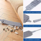 Boolavard Retractable Gap Dust Cleaner Cleaning Tools with 2 Microfiber Dusting Cloths Long Handle 60inches Washable and Retractable Duster Brush for Cleaning Under Appliances Furniture Couch Fridge