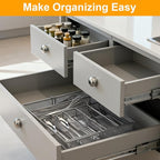 1 Pcs Utensil Drawer Silverware Organizer, Metal Mesh Expandable 13" ~24" Kitchen Drawer Organizer, 7-9 Slots Cutlery Tray Dividers for Kitchen Flatware Christmas Housewarming Gift (Sliver)