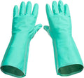 Tusko Products Best Nitrile Rubber Cleaning, Household, Dishwashing Gloves, Latex Free, Vinyl Free, Reusable not Disposable, Large L (1 Pair)