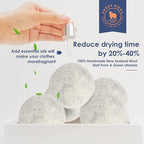 Wool Dryer Balls Handmade 3 Pack XL,Organic Laundry Dryer Balls,100% New Zealand Wool Natural Fabric Softener,Reusable 1000 Loads,Wrinkles Free, Shorten Drying Time,Baby Safe (3 Pack XL,Gray)