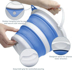 Small Collapsible Bucket 1.3 Gal/5L, Space-Efficient, Portable Foldable Water Pail for Household, Outdoor Use, Car Wash, Camping, Fishing - Blue, Single Pack