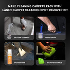 LANE'S Carpet Cleaning & Spot Remover Kit - 32oz Dry Foam, Spot Remover, Carpet Brush, Microfiber Towels, No Water is Needed, Safe and Easy to Use