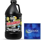 Hair & Grease Cleaner for Drains – Fast-Acting Liquid Clog Remover for Kitchen and Bathroom Plumbing, Safe for Pipes and Septic Systems, Includes Microfiber Cleaning Towel