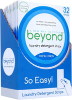 Beyond Laundry Detergent Strips [12 packs of 32 strips] - Fresh Linen - Eco-friendly, Hypoallergenic. Travel friendly. Dissolvable Strips