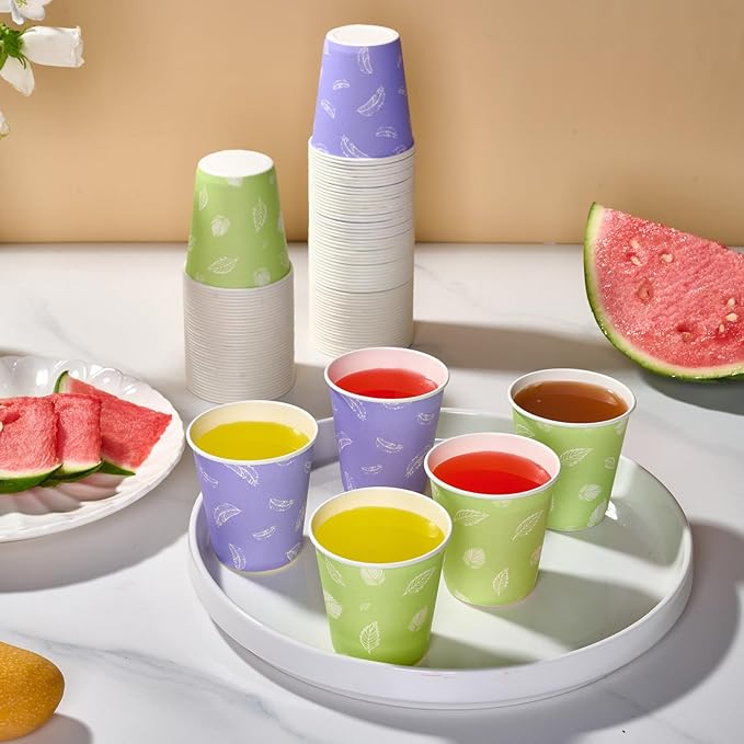 LITOPAK 1200 Pack 5 oz Paper Cups, Colorful Samll Disposable Paper Bathroom Cups for Parties, Travel, and Events