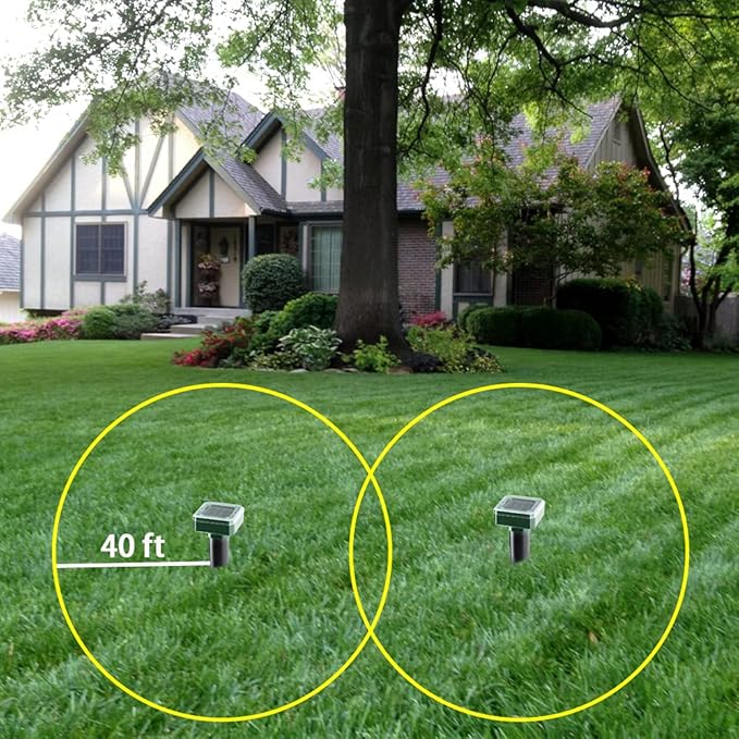 Mole Repellent Solar Powered -10 Packs Snake Repellent Ultrasonic Vole Snake Repeller for Lawns and Yards Waterproof Outdoor Gopher Repeller Effective for Garden