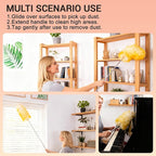 Cedenoo Lambswool Duster Extendable 22–55 Inch Natural Wool Duster with Flexible Head for Ceilings Furniture Blinds Electronics Washable Reusable