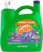 Gain Liquid Laundry Detergent, Lavender Scent, 154 fl oz, 107 loads, HE compatible, Laundry Detergent Liquid Soap
