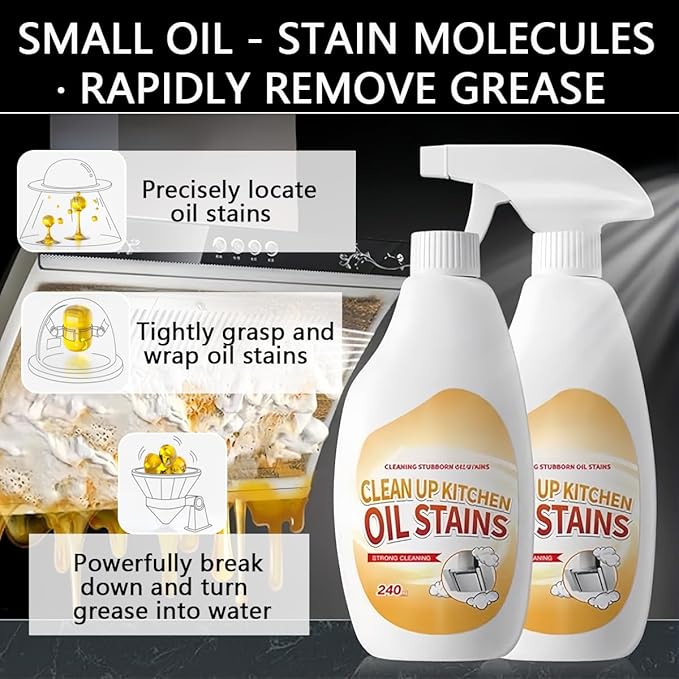 Heavy Duty Degreaser,New Upgrade Kitchen Heavy Duty Cleaner Spray Portable Degreasing Spray, All-Purpose Kitchen Pots and Pan Cleaner for Appliances Countertops Range Hoods (1, White)