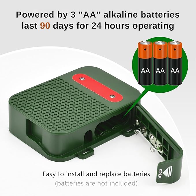 Battery Powered Rodent Repeller Ultrasonic Mouse Repellent for Car Engine Indoor Mice Rat Deterrent Squirrel Repeller for Attic Garage Home Vehicle Protection, 2 Pack