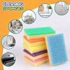 Scrub Sponge, Dual-Sided Temperature-Responsive Scrubber - Non-Scratch - Multipurpose Dish Sponges for Kitchens, Bathrooms, and Outdoor Use - 12 Pack