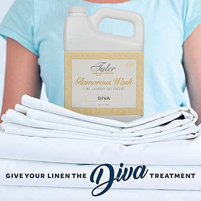 Tyler DIVA Glamorous Wash Laundry Detergent- 64 oz. - With Stain Remover Pen - DIVA Wash Liquid Detergent Designed for Sensitive Fabrics - Hand and Machine Washable