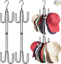 NANATI Hat Hangers for Closet, Stainless Steel Hat Organizer, Hat Racks for Baseball Caps, Cap Organizer for Baseball Caps, 2 Pack