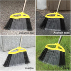 3-Pack Indoor Outdoor Broom Set with Soft & Stiff Bristles, Heavy Duty Sweeping Angle Broom for Corners, Long Handle for Garage, Warehouse, Concrete & Tile Floors
