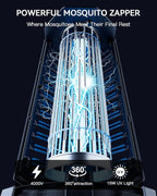 Minimoon Bug Zapper Outdoor 4000V Powerful Electric Mosquito Zapper, 15w Fly Trap Outdoor, IPX4, Corded Fly Zapper for Indoor, Yard, Backyard, Patio, Camping (Black)