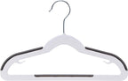 Amazon Basics Plastic Kids Clothes Hangers, Non-Slip, White and Black, 12.8" x 8" x 0.2", 30-Pack