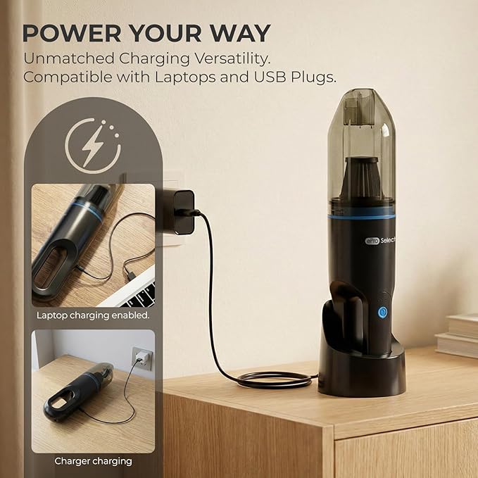 Apical Life Mini Crumb Vacuum Rechargeable 10000Pa Brushless Motor, 1.6lbs Cordless Handheld Vacuum with LED Light for Car Home Office