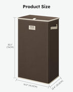 SOLEDI Laundry Hamper with Lid 100L Large & Tall Collapsible Laundry Basket, Clothes Hamper with Bag Removable Easy to Carry, Dirty Hampers for Bedroom, Bathroom, Dorm, College, Chocolate
