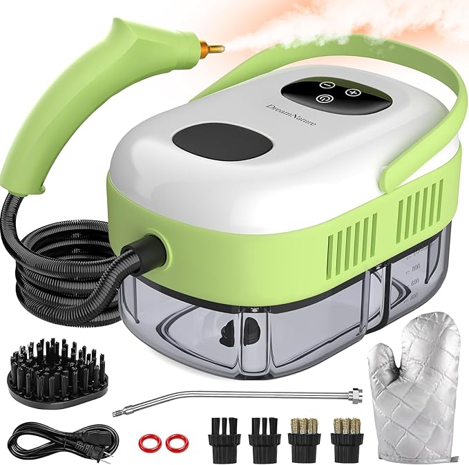 10-in-1 Steam Cleaner for Home, High Temperature & High Pressure, Steamer for Cleaning with 10s Fast Heating, Handheld Steam Cleaner with 37.19OZ Large Tank for Car, Home, Furniture, Carpet and Floor
