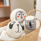 Wool Dryer Balls 3 Pack XL, Natural Fabric Softener New Zealand Wool，Handmade Organic Laundry Dryer Balls, Reusable 1000 Loads,Wrinkles Free, Shorten Drying Time（3 Pack,Animal Pattern）