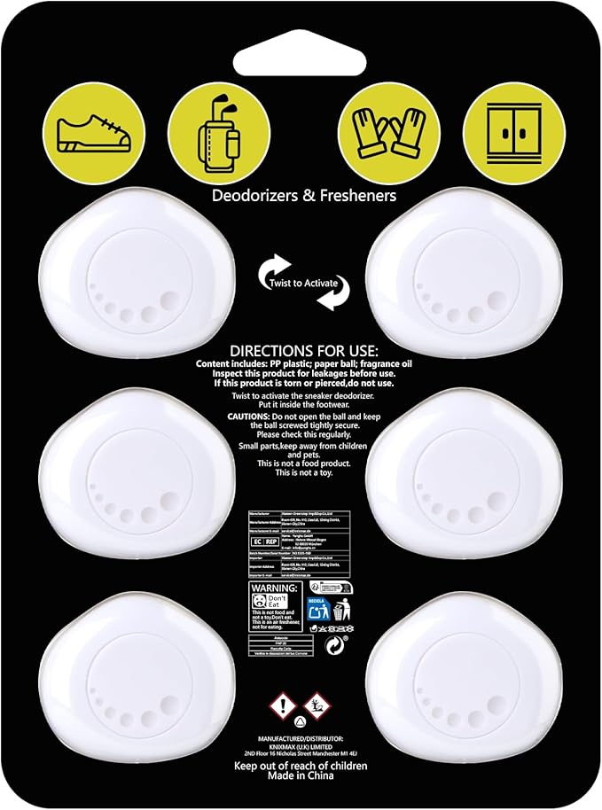 Knixmax Versatile Deodorizer Balls for Shoes Gym Bags Home Freshener for Closets Lockers Odor Eater Eliminate Unpleasant Scent Fresh Linen Soccer