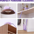 JOYMOOP Scented Telescopic Duster kit, 3FT Extendable Handle (Purple) + 24 Purple Refills for Swiffer Feather Duster,Easy Cleaning for Ceilings, Ceiling Fans, Blinds, Vents & Shelves
