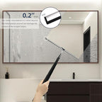 12-51’’ Telescopic Window Squeegee for High Windows, 2-in-1 Window Cleaning Kit with Extra Silicone Blade & Hook, Professional Squeegee for Shower Glass Doors (Window Squeegee Set)