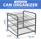 Simple Trending Can Rack Organizer, Stackable Can Storage Dispenser Holds up to 36 Cans for Kitchen Cabinet or Pantry, Black