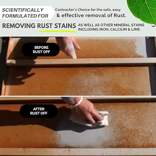 Wash Safe™ GETS RUST OFF | Non-Corrosive, Non-Bleach Rust & Hard Water Stain Remover | Water-Based, Fast-Acting Formula for Metal, Concrete, Tools & More (32 oz Spray)