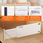 Lifewit 10 Pack 5" High Drawer Dividers 34-56cm/13.5-22" Adjustable Drawer Organizer for Clothes/Utensils, Expandable Drawer Separator in Dresser/Kitchen/Bedroom/Office Organization & Storage White
