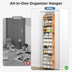 Mefirt Over The Door Organizer, 8 Shelf Door Hanging Organizers with 8 Large Capacity Pockets, Back of Door Organizer Storage Hanging Shelves for Closet Bathroom Bedroom Nursery