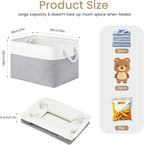 Large Storage Baskets- 15x11x10 inch Storage Bins for Shelves and Closet Organizing, Foldable Fabric Bin for Home Organization Clothes and Laundry (1-Pack, White&Gray)