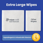 Extra Large Adult Wipes for Incontinence – Disposable Adult Washcloths with Aloe & Vitamin E – Premium Washcloth, Soft, Durable Cleansing Wipes for Adults – 6 Pack (300 ct)