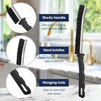 Crevice Cleaning Brush 12-Pack - Heavy Duty Hard Bristle Gap Brush for Deep Cleaning - Ultra-Thin Window Track Cleaning Tool for Shower Grout, Sliding Doors, Baseboards & Auto Detailing