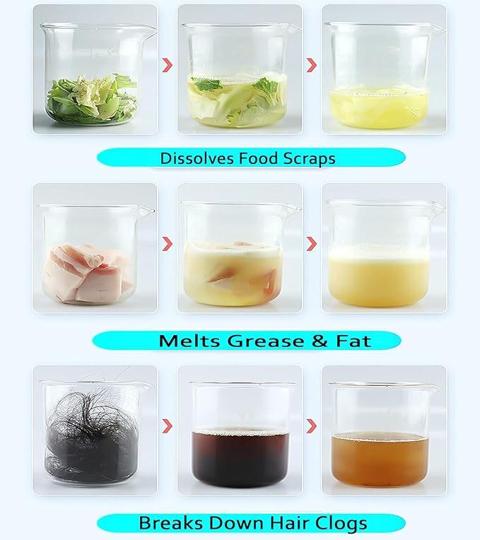 YIZHONG Fast-Acting Foaming Drain Cleaner Powder - Powerful Unclogging for Kitchen Sink and Toilet Pipes