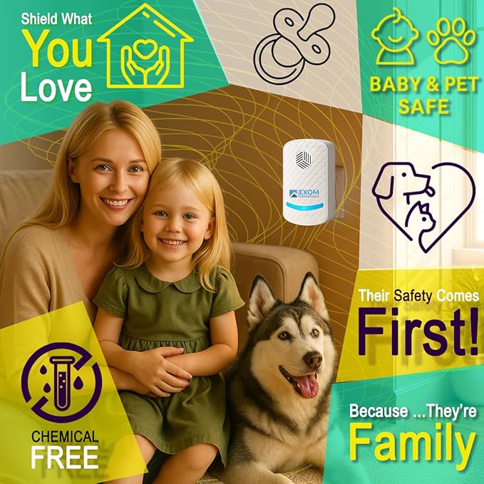 T-24, Ultrasonic Pest Repeller Wall Plug-in Most Effective Than Repellents - Get Rid of - Rodents, Squirrels, Mice, Rats, Bats, Roaches, Ants, Spiders, Bed Bugs, Мosquito, Insects, Fleas (6 Pack)