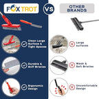 Grout Brush with Long Handle & Hard Bristle Crevice Cleaning Brush, Grout Cleaner for Tile Floors, Floor Scrubber for Tile Grout Line, Household Use, Multipurpose Gap Cleaning Tools by Foxtrot Living
