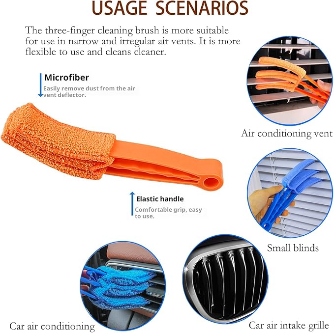 Blind Cleaner Duster Tool, Blinds Cleaner Tool, Extra Washable Blind Duster Sleeve - Microfiber Louver Cleaning Tool for Vents, Air Vent Cleaner and Dusting(8-Pack)