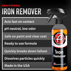 Adam's Iron Remover (Gallon) - Iron Out Fallout & Stop Rust Remover Spray for Car Detailing Removes Iron Particles in Auto Paint, Wheels, Motorcycle, RV & Boat - Use Before Clay Bar, Wax or Car Wash