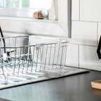 Cabilock Dishwasher Chopstick Basket with Hooks, Stainless Steel Kitchen Utensil Holder, Cutlery Organizer for Chopsticks Spoons Forks Straws, Small Hanging Silverware Drying Rack, 3pcs