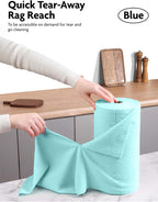 Fantasticlean Microfiber Cleaning Cloth Roll -40 Pack, Tear Away Microfiber Towels, 12" x 12", Reusable, Washable, Scratch Free, Ultra Absorbent Dishcloth for All-Around Cleaning Supplies (Blue)