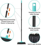 KeFanta Broom for Sweeping Indoor,55" Long Handle House Broom,Soft Bristle Angle Brooms for Floor Cleaning, Kitchen, Garage, Hardwood, Lobby,Patio and Garden