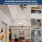 100 Inch Retractable Gap Dust Cleaner Cleaning Tools & Microfiber Feather Duster Washable and Retractable Duster Brush for Cleaning Under Appliances Furniture Ceiling Fan Dust and Cobweb Cleaner