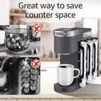 K Cup Holder for Keurig: Coffee Pod Holders for Counter Small Space - Kcup holders for Wall Mount (2, Gray)