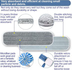 Microfiber Mop Replacement Pads 18 Inch Compatible with Bona Floor Care System, 5 Pack Reusable Wet Dry Floor Cleaning and Scurbbing Mop Refill Fits 16” to 18” Flat Reveal Mop Heads