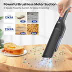 Sweepcent Handheld Vacuum Cordless, 24Kpa Car Vacuum with Brushless Motor, Charging Dock, Rechargeable, 1.5lbs Portable Handheld Vacuum with 2-Speed for Home/Car/Pet (Purple)