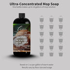 Lapew Mahogany Coconut Scented Mop Soap - Luxury Floor Cleaner Concentrate for Mopping Tile, Laminate, Vinyl & Hardwood | Streak-Free, Low-Foam | 36 oz