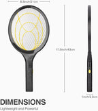 mafiti Fly Swatter Electric, Battery Powered Fly Killer Mosquito Zapper Bug Zapper Racket for Indoor Outdoor, Black
